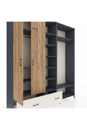 Hyperion Dolap 12 Raflı 2 Çekmeceli 2 Askılı 220x44x243 - S553M046V10B