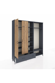 Hyperion Dolap 12 Raflı 2 Çekmeceli 2 Askılı 220x44x243 - S553M046V11B