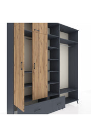 Hyperion Dolap 12 Raflı 2 Çekmeceli 2 Askılı 220x44x243 - S553M046V11B