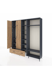 Hyperion Dolap 12 Raflı 2 Çekmeceli 2 Askılı 220x44x243 - S553M046V12B