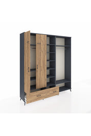 Hyperion Dolap 12 Raflı 2 Çekmeceli 2 Askılı 220x44x243 - S553M046V12B