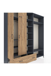 Hyperion Dolap 12 Raflı 2 Çekmeceli 2 Askılı 220x44x243 - S553M046V12B