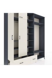 Hyperion Dolap 12 Raflı 2 Çekmeceli 2 Askılı 220x44x243 - S553M046V13B