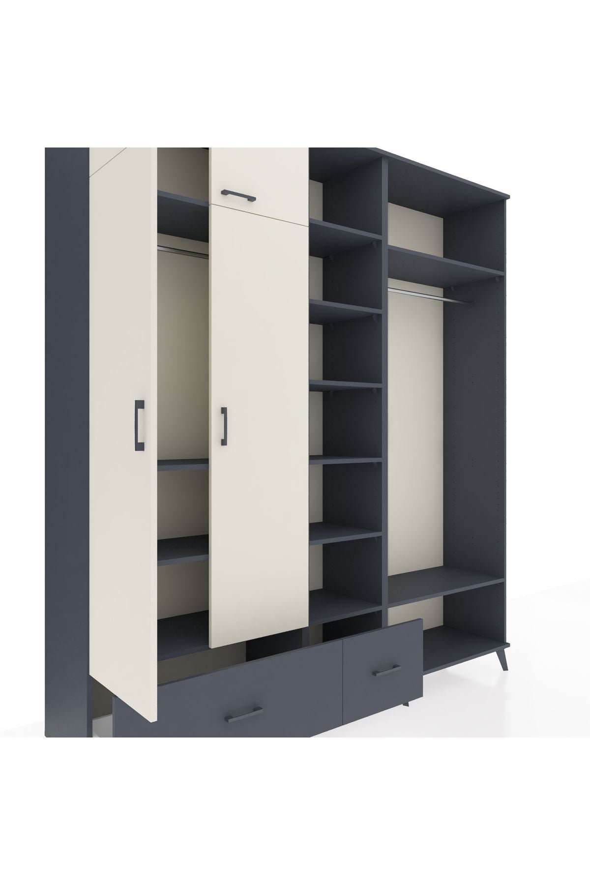 Hyperion Dolap 12 Raflı 2 Çekmeceli 2 Askılı 220x44x243 - S553M046V14B