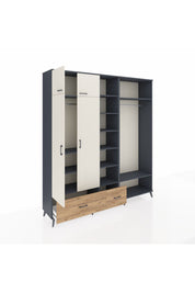 Hyperion Dolap 12 Raflı 2 Çekmeceli 2 Askılı 220x44x243 - S553M046V15B