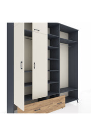 Hyperion Dolap 12 Raflı 2 Çekmeceli 2 Askılı 220x44x243 - S553M046V15B