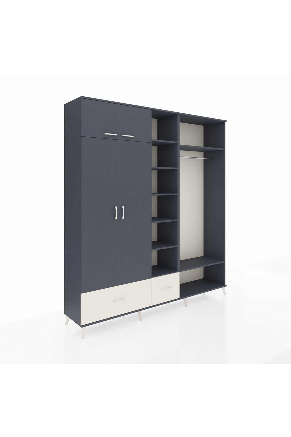 Hyperion Dolap 12 Raflı 2 Çekmeceli 2 Askılı 220x44x243 - S553M046V16B