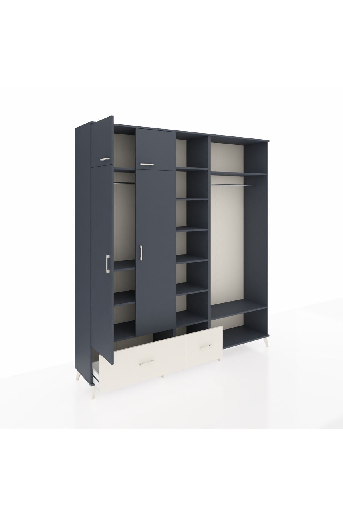 Hyperion Dolap 12 Raflı 2 Çekmeceli 2 Askılı 220x44x243 - S553M046V16B