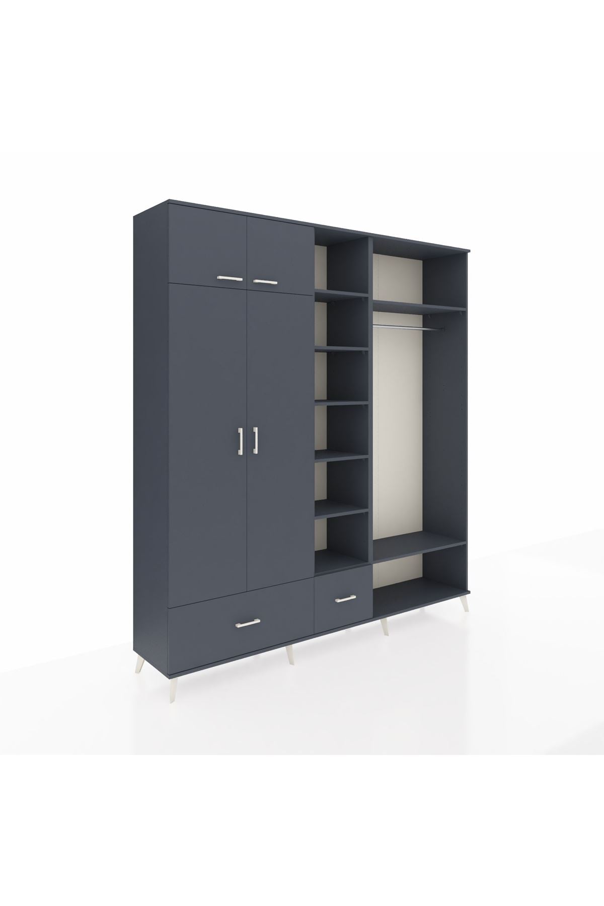 Hyperion Dolap 12 Raflı 2 Çekmeceli 2 Askılı 220x44x243 - S553M046V17B