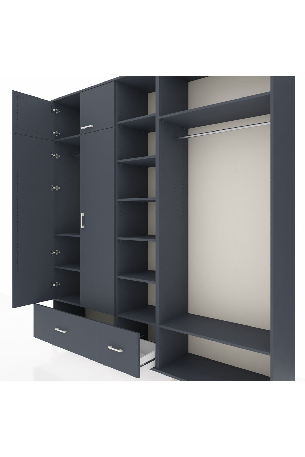 Hyperion Dolap 12 Raflı 2 Çekmeceli 2 Askılı 220x44x243 - S553M046V17B