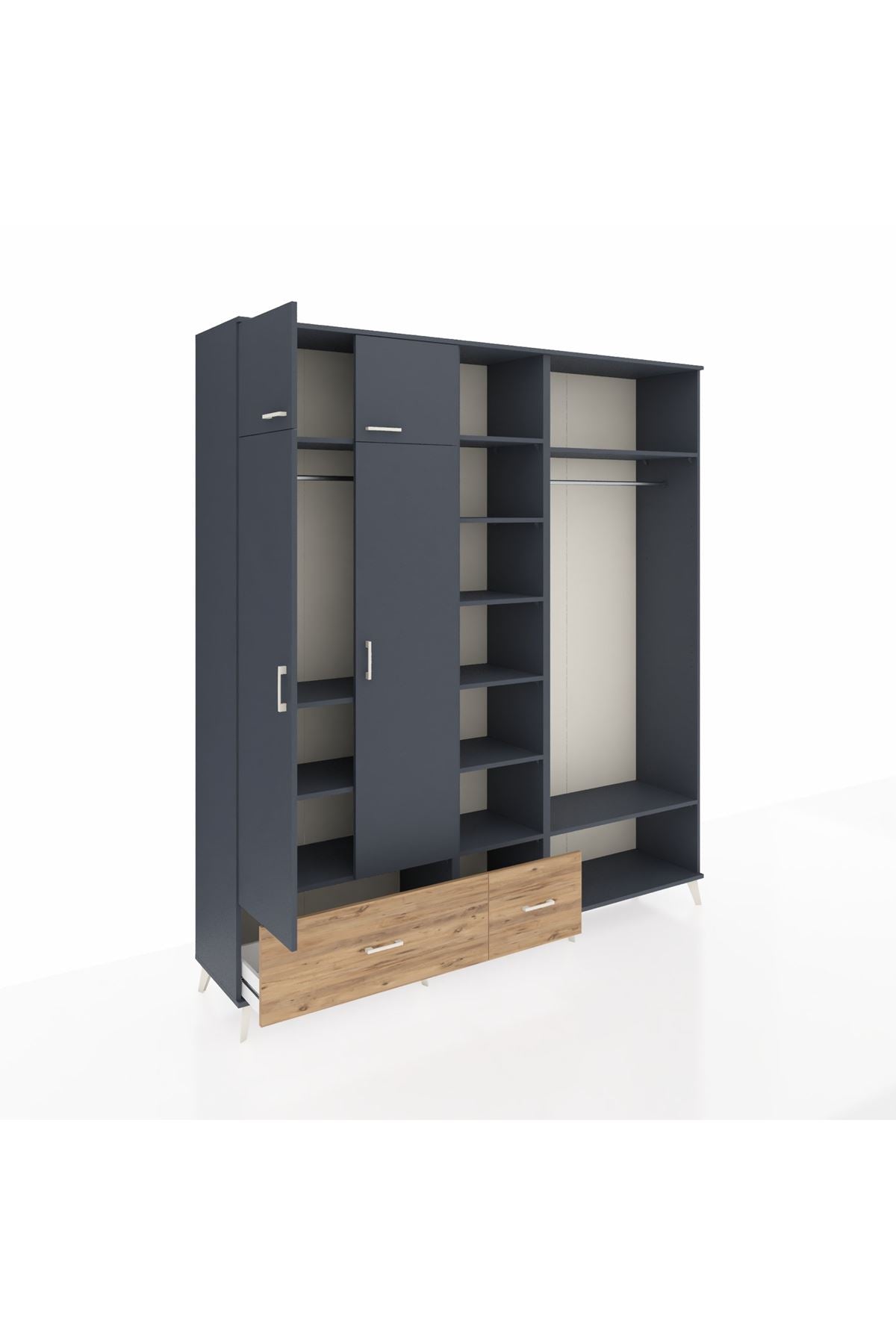 Hyperion Dolap 12 Raflı 2 Çekmeceli 2 Askılı 220x44x243 - S553M046V18B