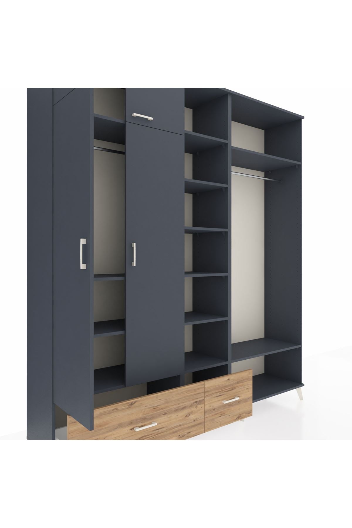 Hyperion Dolap 12 Raflı 2 Çekmeceli 2 Askılı 220x44x243 - S553M046V18B