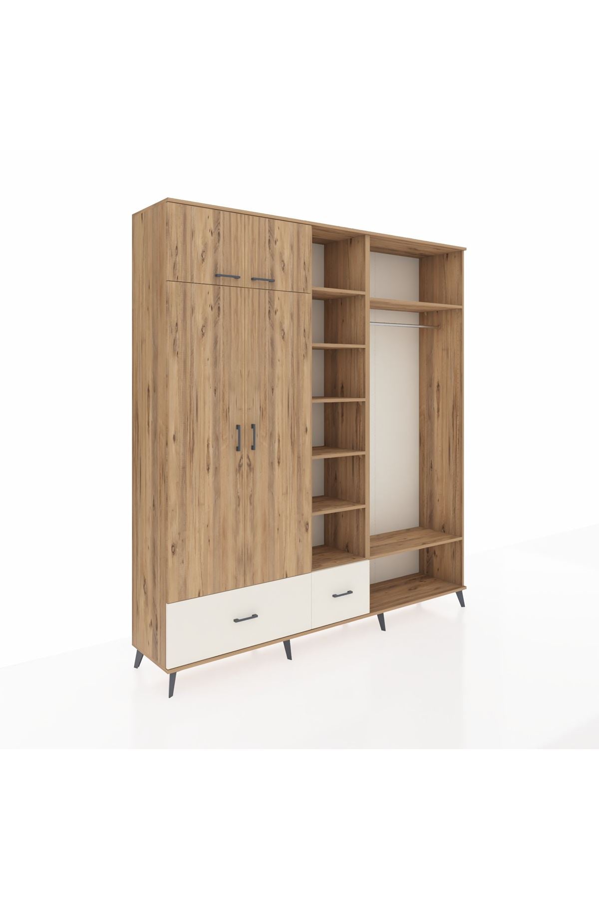 Hyperion Dolap 12 Raflı 2 Çekmeceli 2 Askılı 220x44x243 - S553M046V19B