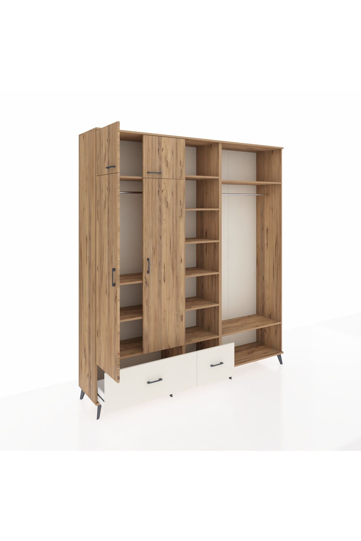 Hyperion Dolap 12 Raflı 2 Çekmeceli 2 Askılı 220x44x243 - S553M046V19B