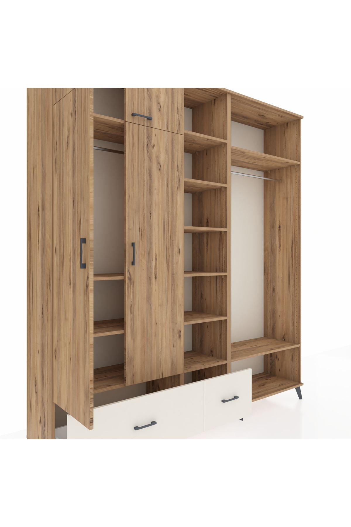 Hyperion Dolap 12 Raflı 2 Çekmeceli 2 Askılı 220x44x243 - S553M046V19B