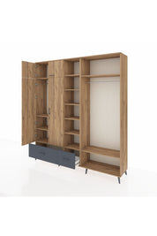 Hyperion Dolap 12 Raflı 2 Çekmeceli 2 Askılı 220x44x243 - S553M046V20B