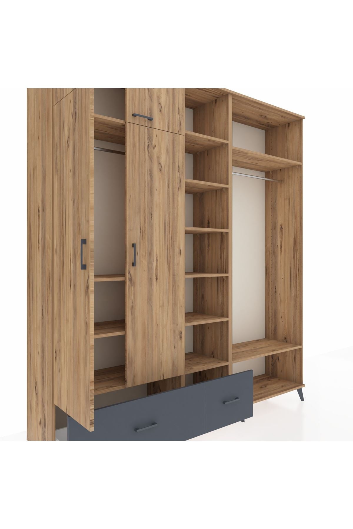 Hyperion Dolap 12 Raflı 2 Çekmeceli 2 Askılı 220x44x243 - S553M046V20B