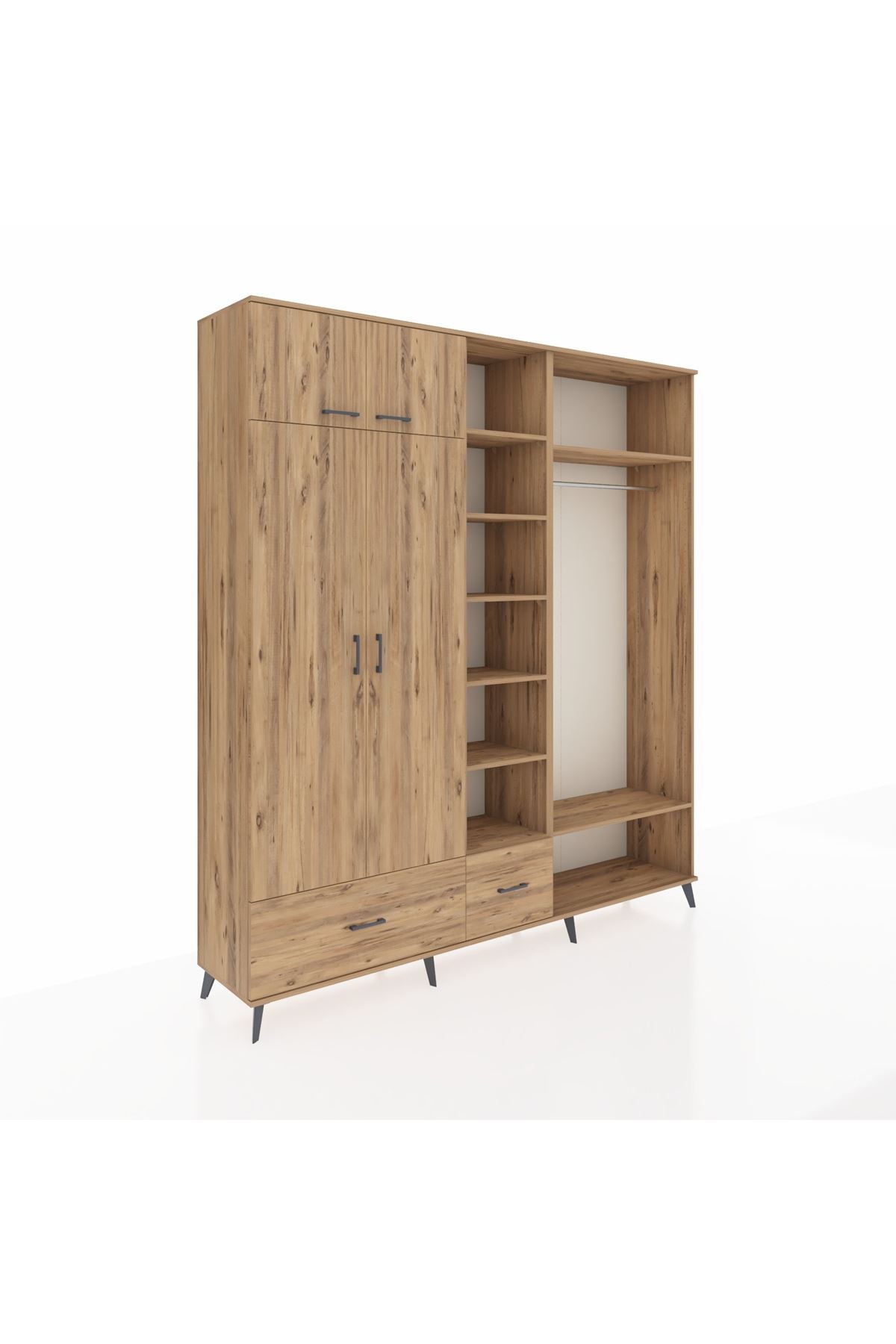 Hyperion Dolap 12 Raflı 2 Çekmeceli 2 Askılı 220x44x243 - S553M046V21B