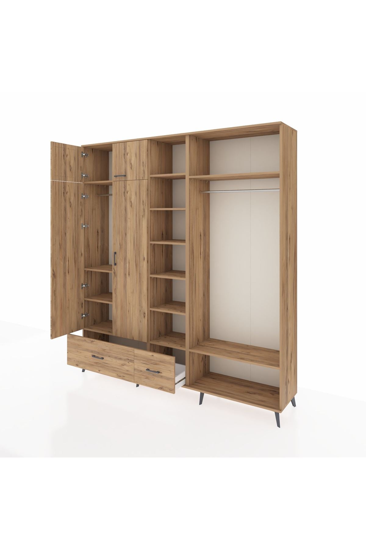 Hyperion Dolap 12 Raflı 2 Çekmeceli 2 Askılı 220x44x243 - S553M046V21B