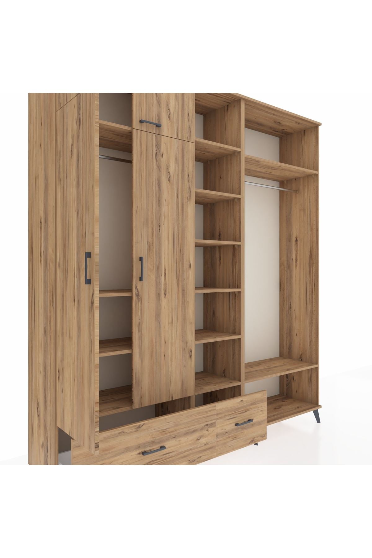 Hyperion Dolap 12 Raflı 2 Çekmeceli 2 Askılı 220x44x243 - S553M046V21B