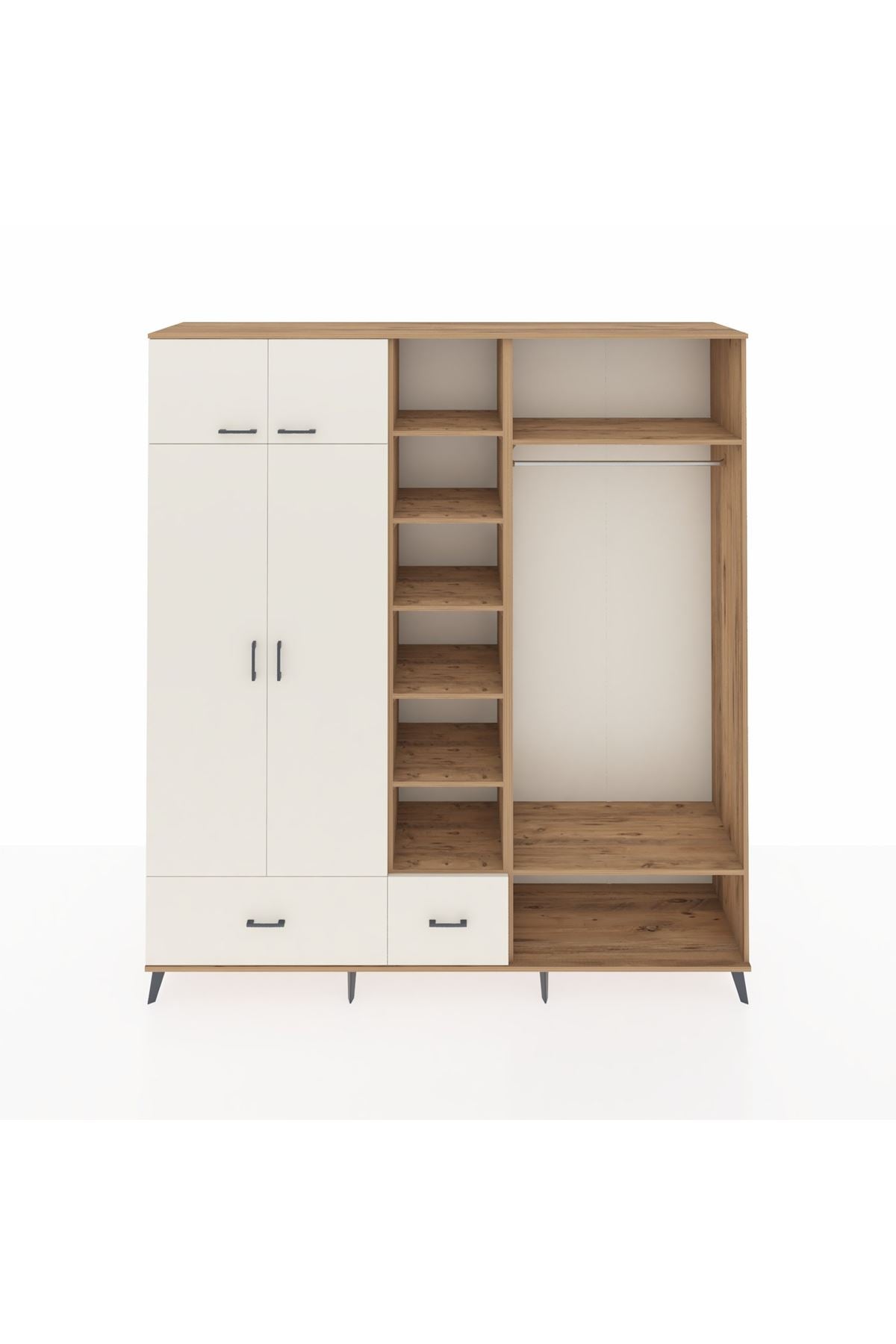 Hyperion Dolap 12 Raflı 2 Çekmeceli 2 Askılı 220x44x243 - S553M046V22B