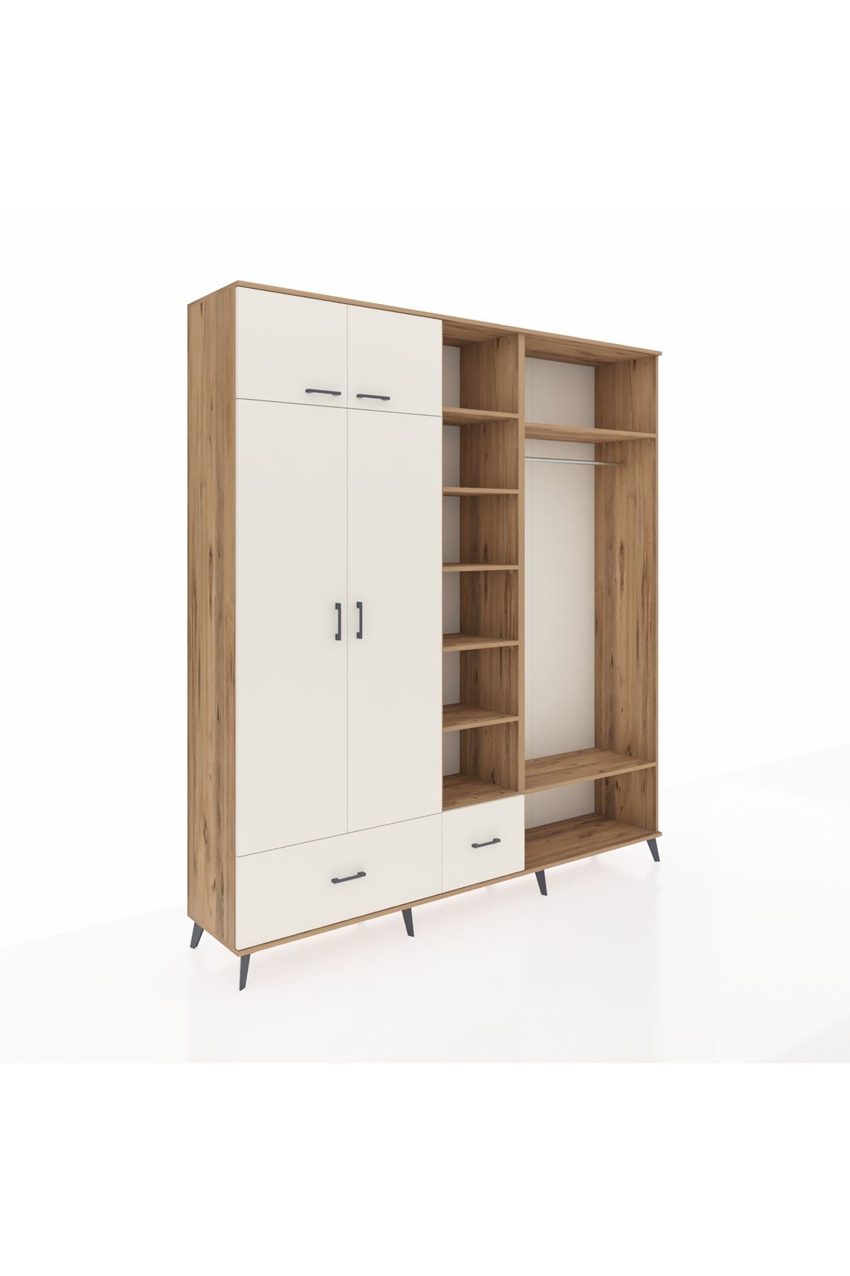 Hyperion Dolap 12 Raflı 2 Çekmeceli 2 Askılı 220x44x243 - S553M046V22B