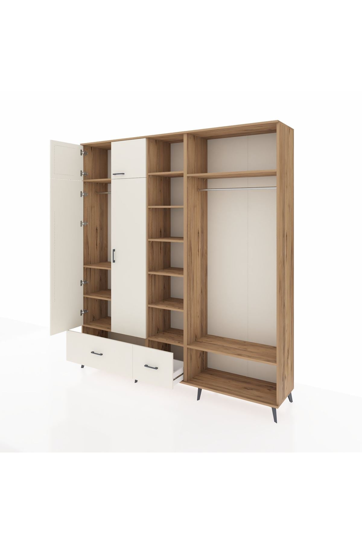 Hyperion Dolap 12 Raflı 2 Çekmeceli 2 Askılı 220x44x243 - S553M046V22B