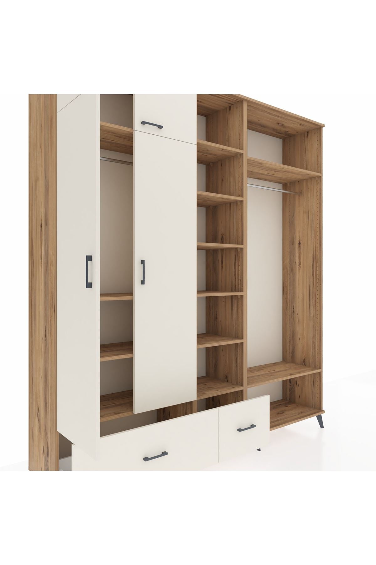 Hyperion Dolap 12 Raflı 2 Çekmeceli 2 Askılı 220x44x243 - S553M046V22B