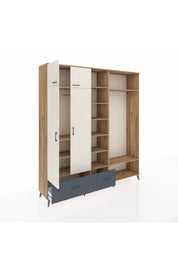 Hyperion Dolap 12 Raflı 2 Çekmeceli 2 Askılı 220x44x243 - S553M046V23B