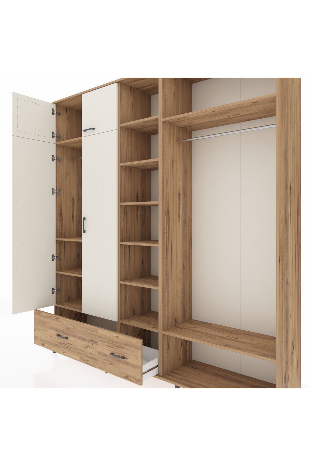 Hyperion Dolap 12 Raflı 2 Çekmeceli 2 Askılı 220x44x243 - S553M046V24B