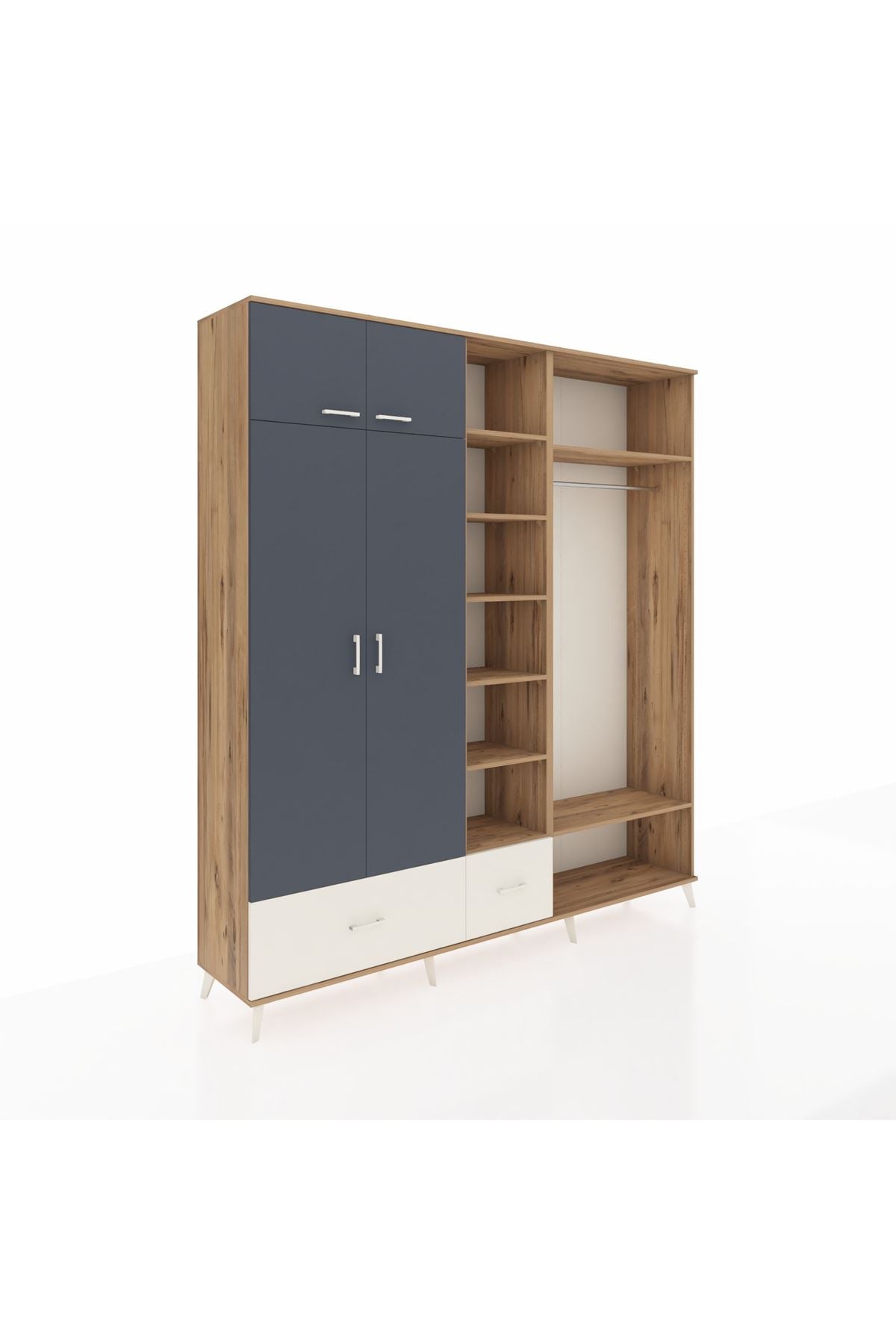 Hyperion Dolap 12 Raflı 2 Çekmeceli 2 Askılı 220x44x243 - S553M046V25B