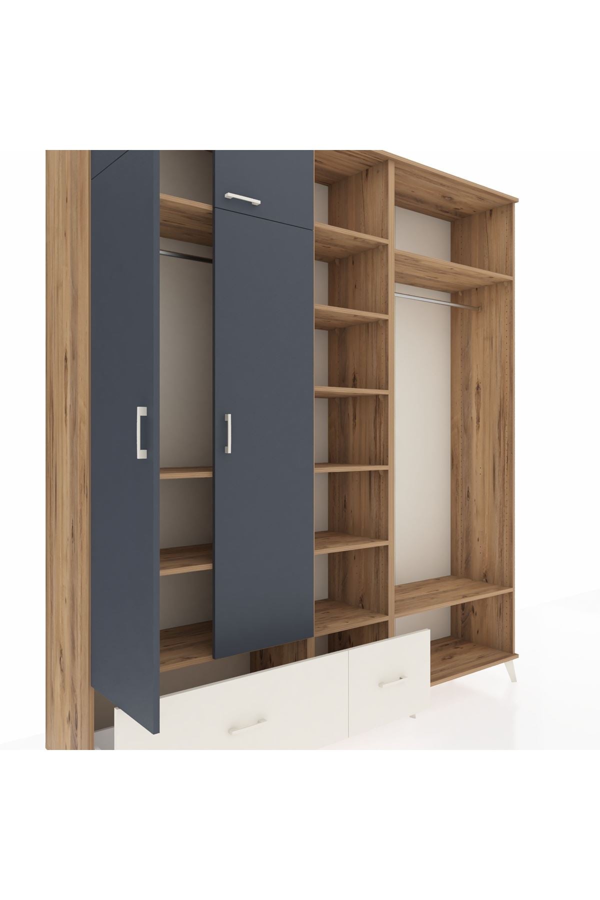 Hyperion Dolap 12 Raflı 2 Çekmeceli 2 Askılı 220x44x243 - S553M046V25B