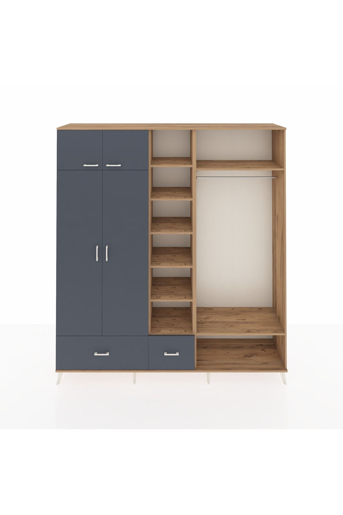 Hyperion Dolap 12 Raflı 2 Çekmeceli 2 Askılı 220x44x243 - S553M046V26B