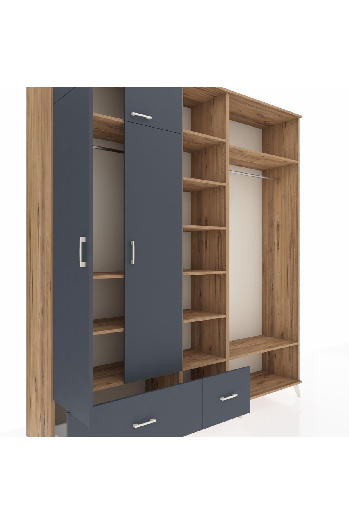 Hyperion Dolap 12 Raflı 2 Çekmeceli 2 Askılı 220x44x243 - S553M046V26B