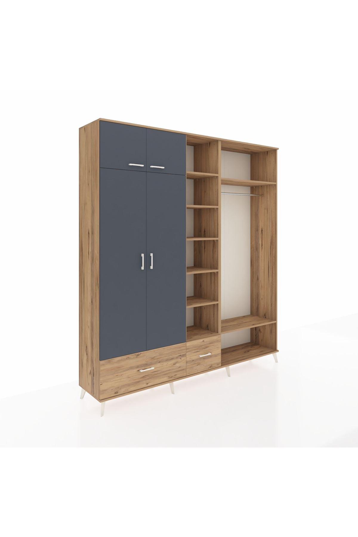 Hyperion Dolap 12 Raflı 2 Çekmeceli 2 Askılı 220x44x243 - S553M046V27B