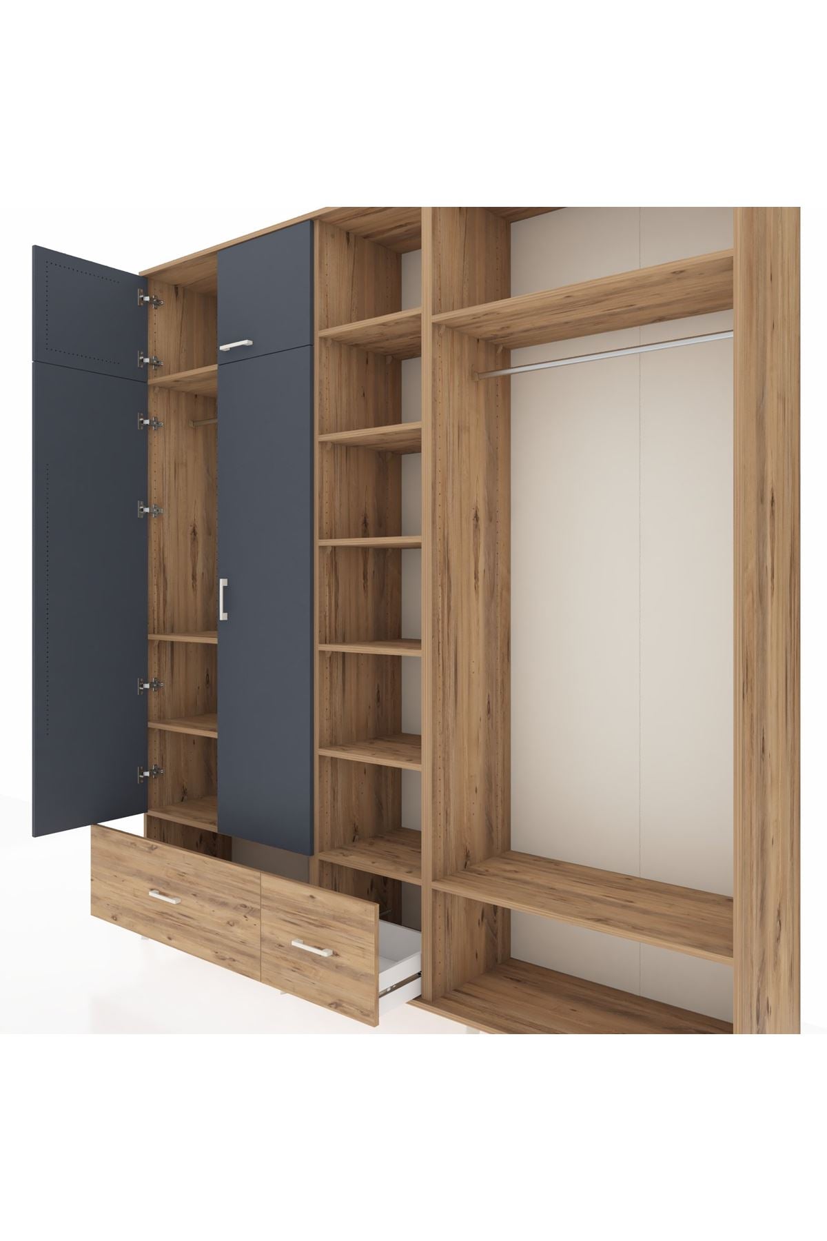 Hyperion Dolap 12 Raflı 2 Çekmeceli 2 Askılı 220x44x243 - S553M046V27B