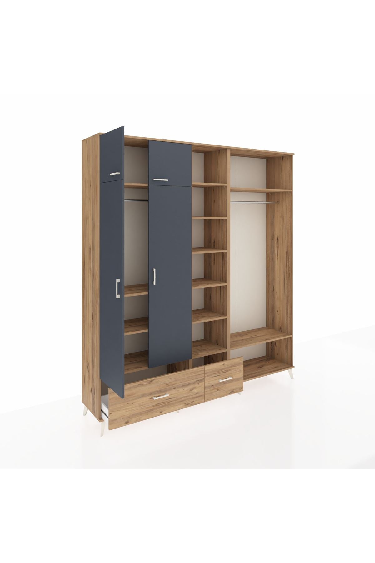 Hyperion Dolap 12 Raflı 2 Çekmeceli 2 Askılı 220x44x243 - S553M046V27B