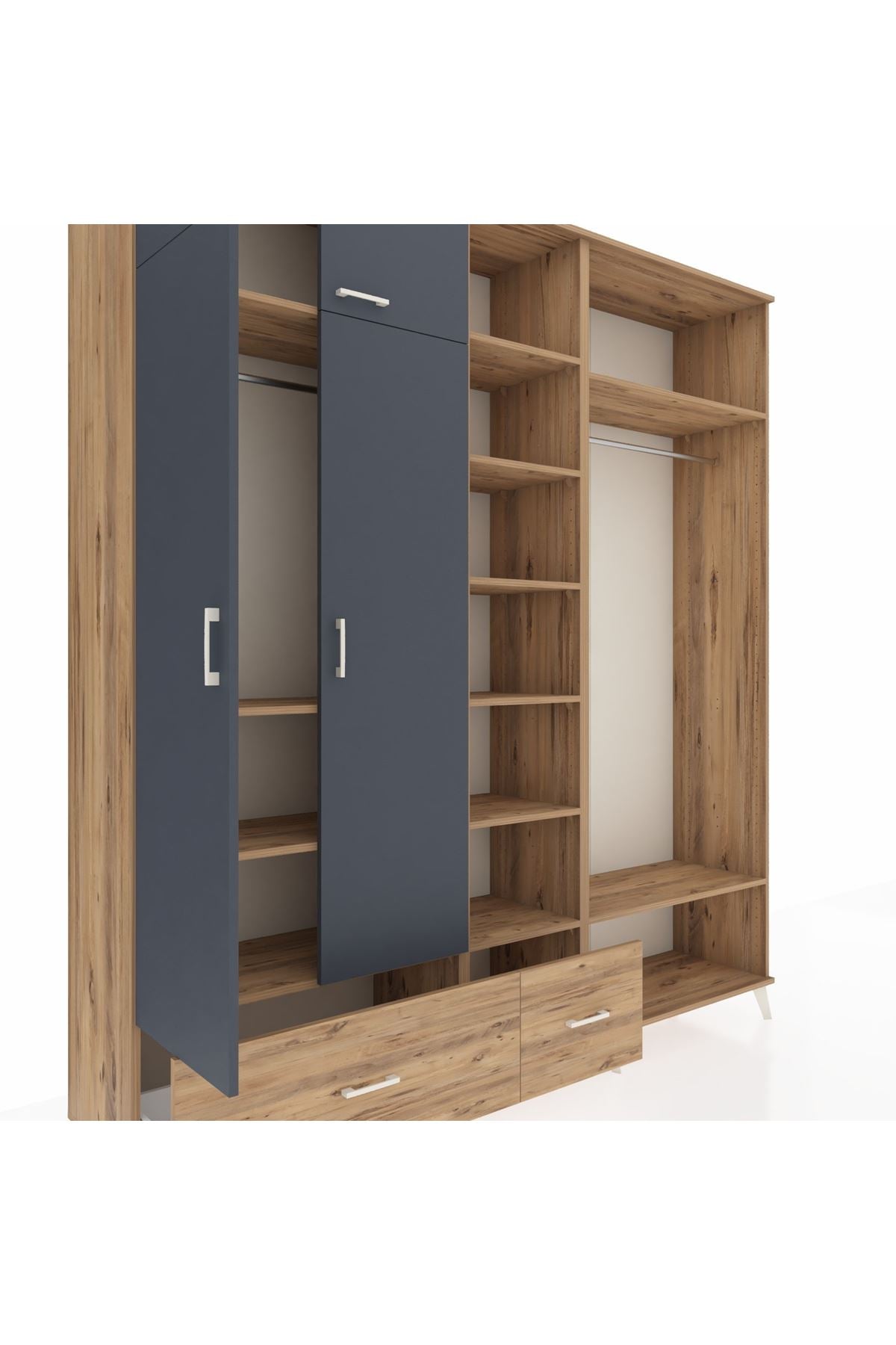 Hyperion Dolap 12 Raflı 2 Çekmeceli 2 Askılı 220x44x243 - S553M046V27B