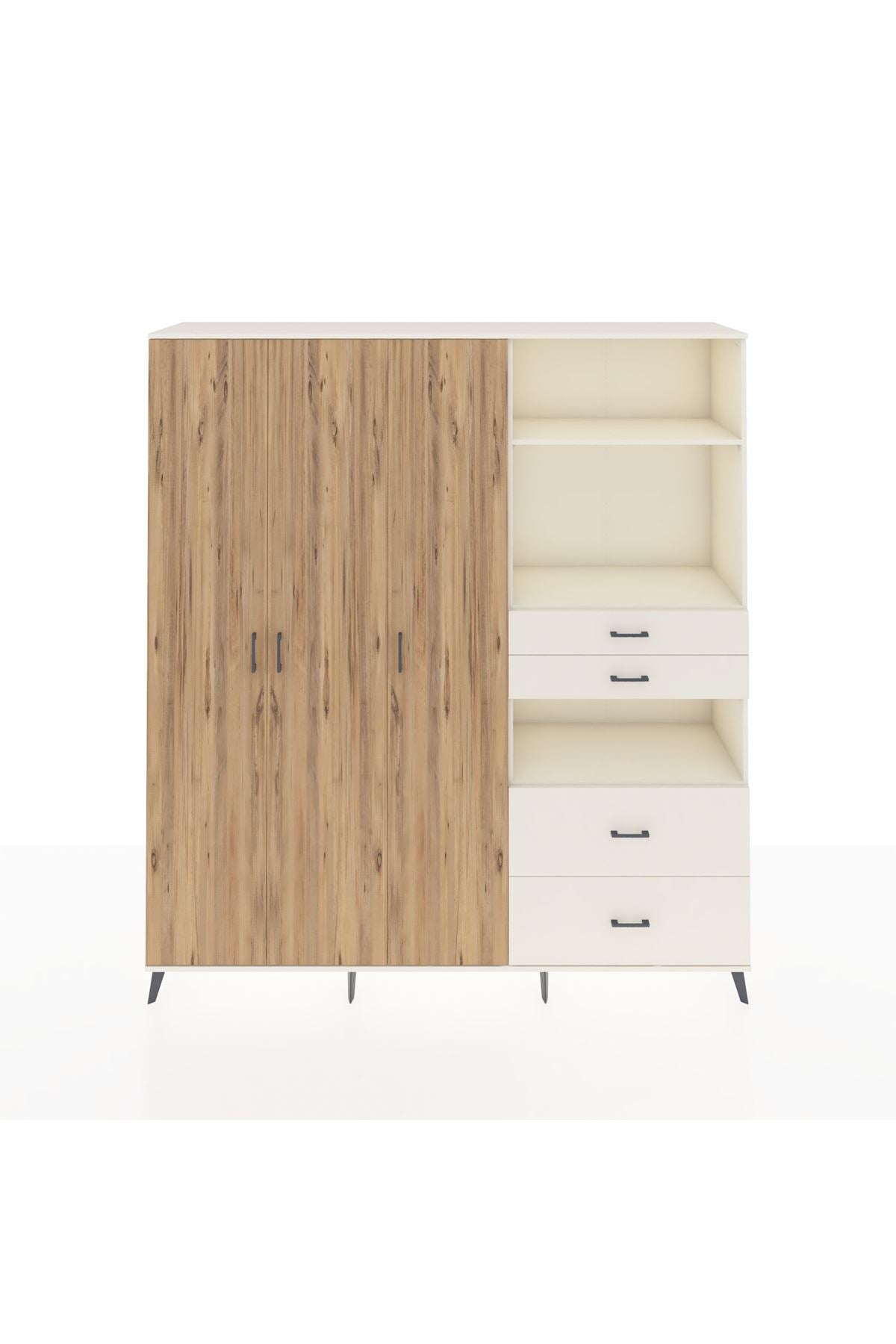 Hyperion Dolap 12 Raflı 4 Çekmeceli Tek Askılı 220x44x243 - S553M047V01B