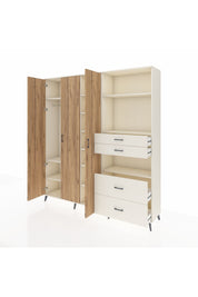 Hyperion Dolap 12 Raflı 4 Çekmeceli Tek Askılı 220x44x243 - S553M047V01B