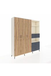 Hyperion Dolap 12 Raflı 4 Çekmeceli Tek Askılı 220x44x243 - S553M047V02B