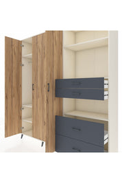 Hyperion Dolap 12 Raflı 4 Çekmeceli Tek Askılı 220x44x243 - S553M047V02B