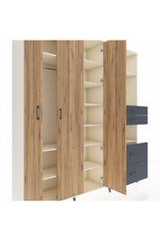 Hyperion Dolap 12 Raflı 4 Çekmeceli Tek Askılı 220x44x243 - S553M047V02B