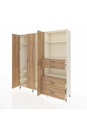 Hyperion Dolap 12 Raflı 4 Çekmeceli Tek Askılı 220x44x243 - S553M047V03B