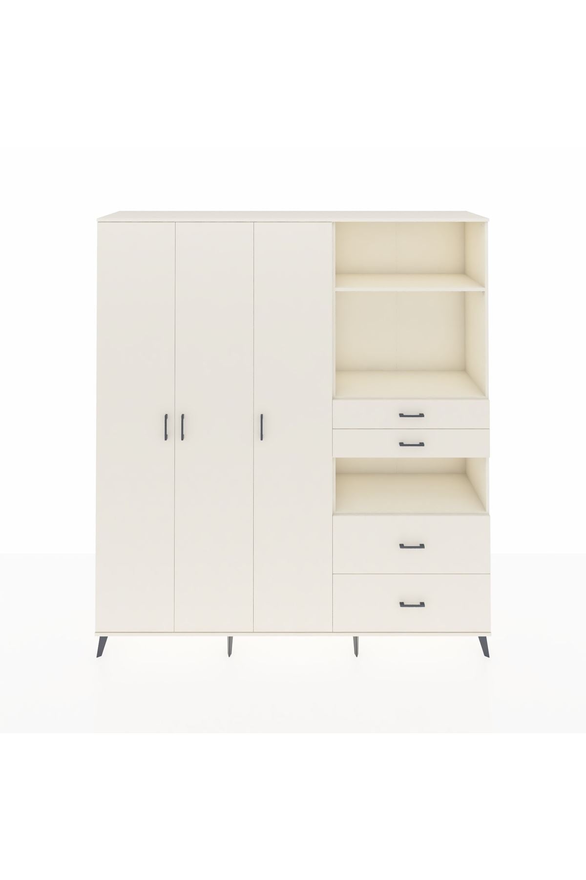 Hyperion Dolap 12 Raflı 4 Çekmeceli Tek Askılı 220x44x243 - S553M047V04B