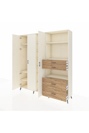 Hyperion Dolap 12 Raflı 4 Çekmeceli Tek Askılı 220x44x243 - S553M047V06B