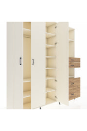 Hyperion Dolap 12 Raflı 4 Çekmeceli Tek Askılı 220x44x243 - S553M047V06B