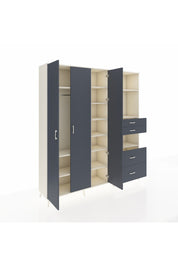 Hyperion Dolap 12 Raflı 4 Çekmeceli Tek Askılı 220x44x243 - S553M047V08B