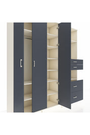 Hyperion Dolap 12 Raflı 4 Çekmeceli Tek Askılı 220x44x243 - S553M047V08B