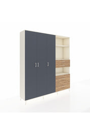 Hyperion Dolap 12 Raflı 4 Çekmeceli Tek Askılı 220x44x243 - S553M047V09B